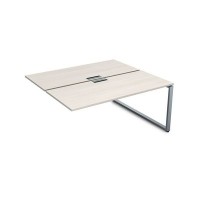 Gloss СБДК-О.988 (Ivory/алюминий матовый) Стол системы БЕНЧ, на 2 рабочих места, конечный