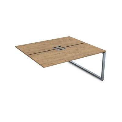 Gloss СБДК-О.988 (Teakwood/алюминий матовый) Стол системы БЕНЧ, на 2 рабочих места, конечный