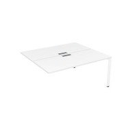 Gloss СБДК-П.988 (Белый премиум/белый) Стол системы БЕНЧ на 2 рабочих места, конечный