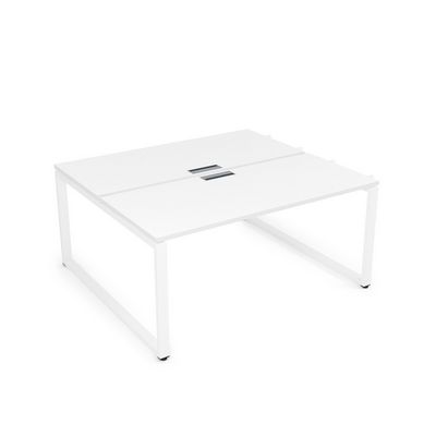Gloss СБДН-О.985 (Белый премиум/белый) Стол системы БЕНЧ, на 2 рабочих места, начальный