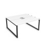 Gloss СБДН-О.989 (Белый премиум/черный) Стол системы БЕНЧ, на 2 рабочих места, начальный
