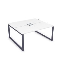 Gloss СБДН-О.988 (Белый премиум/графит) Стол системы БЕНЧ, на 2 рабочих места, начальный