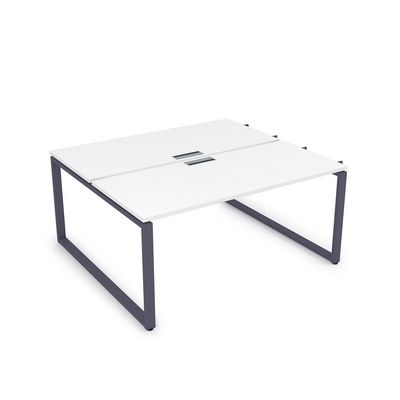 Gloss СБДН-О.989 (Белый премиум/графит) Стол системы БЕНЧ, на 2 рабочих места, начальный