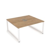 Gloss СБДН-О.988 (Teakwood/белый) Стол системы БЕНЧ, на 2 рабочих места, начальный