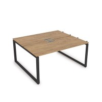 Gloss СБДН-О.988 (Teakwood/черный) Стол системы БЕНЧ, на 2 рабочих места, начальный