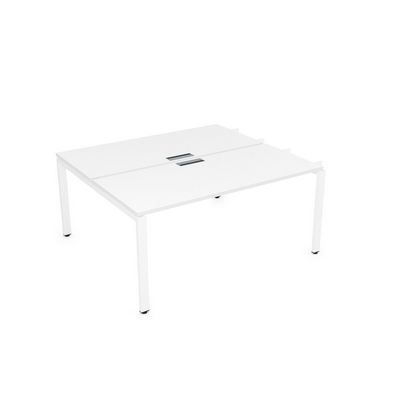 Gloss СБДН-П.984 (Белый премиум/белый) Стол системы БЕНЧ сдвоенный на 2 рабочих места, начальный