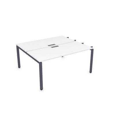 Gloss СБДН-П.984 (Белый премиум/графит) Стол системы БЕНЧ сдвоенный на 2 рабочих места, начальный