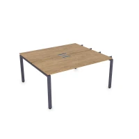 Gloss СБДН-П.975 (Teakwood/графит) Стол системы БЕНЧ сдвоенный на 2 рабочих места, начальный