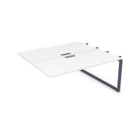 Gloss СБДС-О.988 (Белый премиум/графит) Стол системы БЕНЧ, на 2 рабочих места, средний