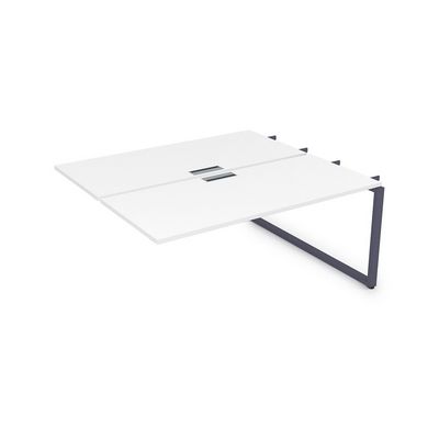 Gloss СБДС-О.984 (Белый премиум/графит) Стол системы БЕНЧ, на 2 рабочих места, средний