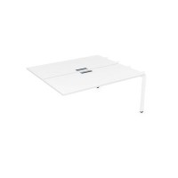 Gloss СБДС-П.988 (Белый премиум/белый) Стол системы БЕНЧ, на 2 рабочих места, средний