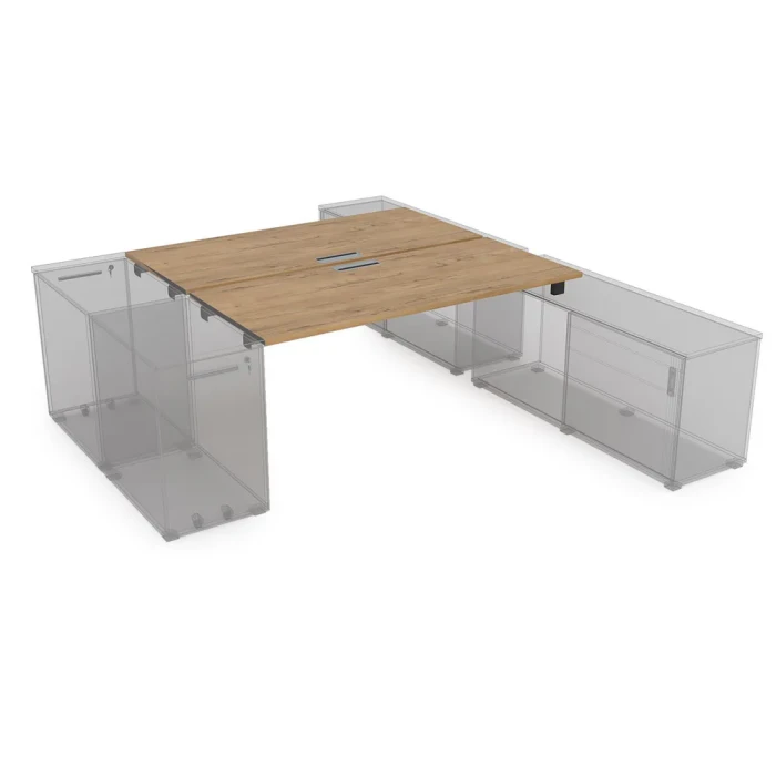 Тумба опорная СБДТ.974 в отделке Teakwood/Черный, 1600х1435х750 мм