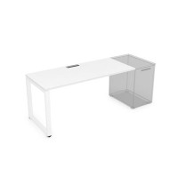 Gloss СДТ-О.974 (Белый премиум/белый) Стол рабочий прямолинейный, приставной