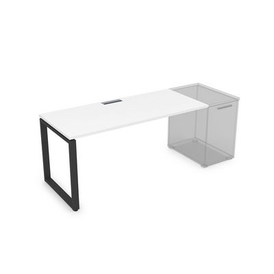 Gloss СДТ-О.974 (Белый премиум/черный) Стол рабочий прямолинейный, приставной