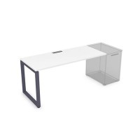 Gloss СДТ-О.974 (Белый премиум/графит) Стол рабочий прямолинейный, приставной