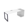 Gloss СДТ-О.978 (Белый премиум/графит) Стол рабочий прямолинейный, приставной
