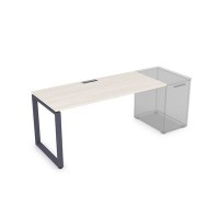 Gloss СДТ-О.974 (Ivory/графит) Стол рабочий прямолинейный, приставной