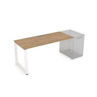 Gloss СДТ-О.974 (Teakwood/белый) Стол рабочий прямолинейный, приставной