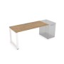 Gloss СДТ-О.974 (Teakwood/белый) Стол рабочий прямолинейный, приставной