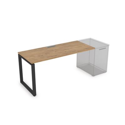 Gloss СДТ-О.974 (Teakwood/черный) Стол рабочий прямолинейный, приставной