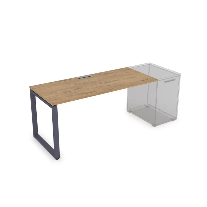 Стол рабочий СДТ-О.994 в отделке Teakwood/Графит, 1600х900х750 мм