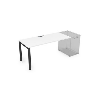 Gloss СДТ-П.974 (Белый премиум/черный) Стол рабочий прямолинейный, приставной