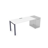 Gloss СДТ-П.974 (Белый премиум/графит) Стол рабочий прямолинейный, приставной