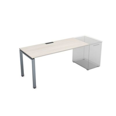 Gloss СДТ-П.974 (Ivory/алюминий матовый) Стол рабочий прямолинейный, приставной