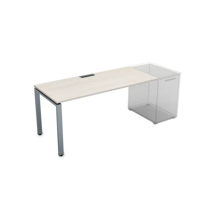 Рабочий стол СДТ-П.984 в отделке Ivory/Алюминий матовый, 1600х800х750 мм