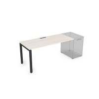 Gloss СДТ-П.974 (Ivory/черный) Стол рабочий прямолинейный, приставной