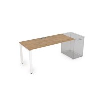 Gloss СДТ-П.974 (Teakwood/белый) Стол рабочий прямолинейный, приставной