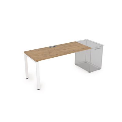 Gloss СДТ-П.974 (Teakwood/белый) Стол рабочий прямолинейный, приставной