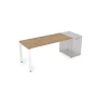 Стол для офиса СДТ-П.995 в отделке Teakwood/Белый, 1800х900х750 мм