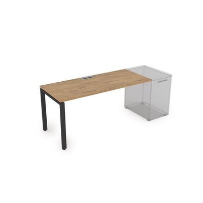 Gloss СДТ-П.978 (Teakwood/черный) Стол рабочий прямолинейный, приставной