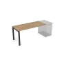 Стол для офиса СДТ-П.979 в отделке Teakwood/Черный, 1400х700х750 мм