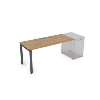 Gloss СДТ-П.978 (Teakwood/графит) Стол рабочий прямолинейный, приставной