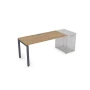 Стол в офис СДТ-П.988 в отделке Teakwood/Графит, 1200х800х750 мм