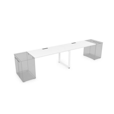 Gloss СДТЛ-О.974 (Белый премиум/белый) Стол системы БЕНЧ,линейный на 2 рабочих места, приставной