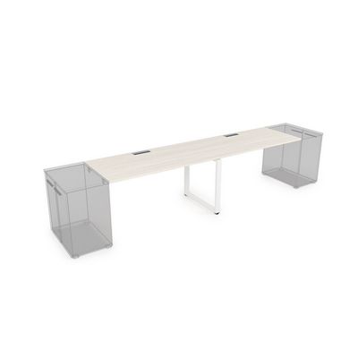 Gloss СДТЛ-О.974 (Ivory/белый) Стол системы БЕНЧ,линейный на 2 рабочих места, приставной