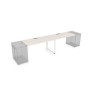 Gloss СДТЛ-О.974 (Ivory/белый) Стол системы БЕНЧ,линейный на 2 рабочих места, приставной