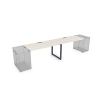 Gloss СДТЛ-О.974 (Ivory/графит) Стол системы БЕНЧ,линейный на 2 рабочих места, приставной