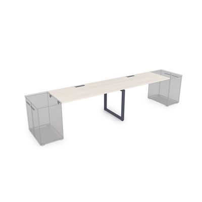 Gloss СДТЛ-О.974 (Ivory/графит) Стол системы БЕНЧ,линейный на 2 рабочих места, приставной