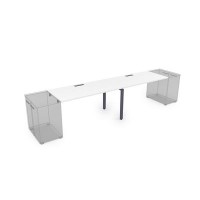 Gloss СДТЛ-П.974 (Белый премиум/графит) Стол рабочий прямолинейный, приставной