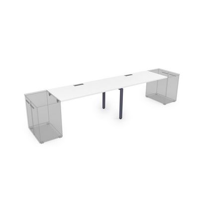 Gloss СДТЛ-П.974 (Белый премиум/графит) Стол рабочий прямолинейный, приставной