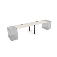Gloss СДТЛ-П.974 (Ivory/черный) Стол рабочий прямолинейный, приставной