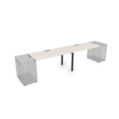 Gloss СДТЛ-П.974 (Ivory/черный) Стол рабочий прямолинейный, приставной