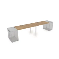 Gloss СДТЛ-П.995 (Teakwood/белый) Стол рабочий прямолинейный, приставной