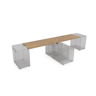 Gloss СЛДТ.974 (Teakwood/графит) Стол системы БЕНЧ линейный на 2 места, крепление к тумбам