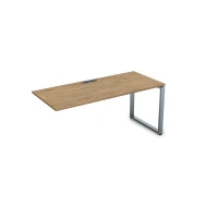 Gloss СЛК-О.989 (Teakwood/алюминий матовый) Стол системы БЕНЧ линейный, конечный