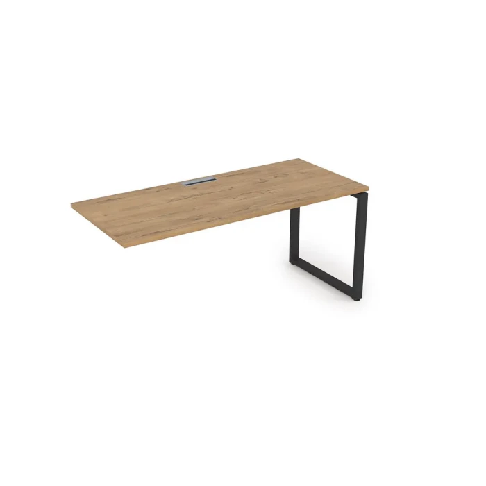 Стол сдвоенный СЛК-О.975 в отделке Teakwood/Черный, 1800х700х750 мм